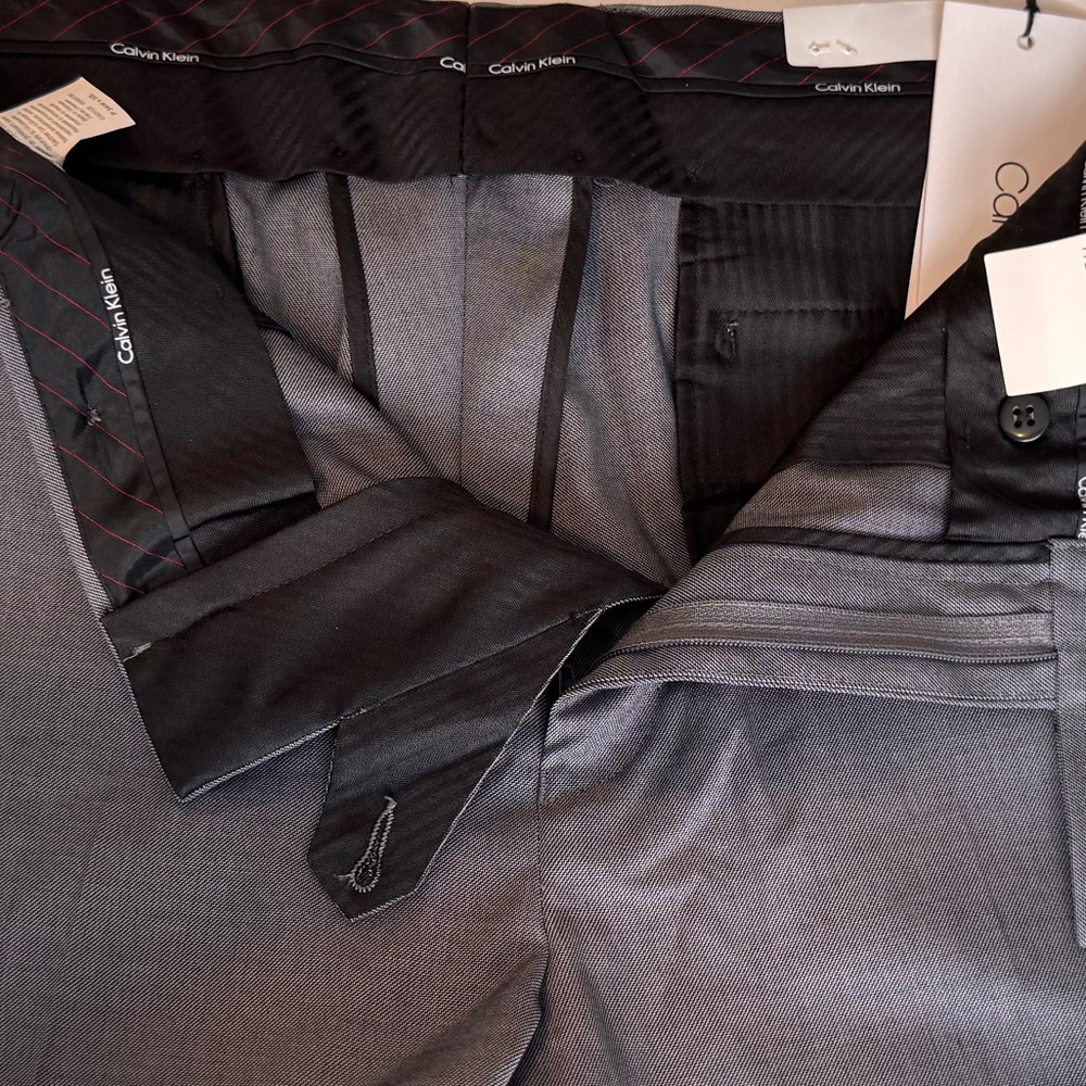 Calvin Klein JEROME Slim Fit Medium Gray Trousers Dress Pants, Size 34W X 32L - Picture 11 of 14
